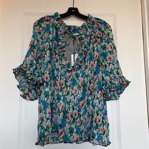 Ganni Ruffle Sleeve Blouse